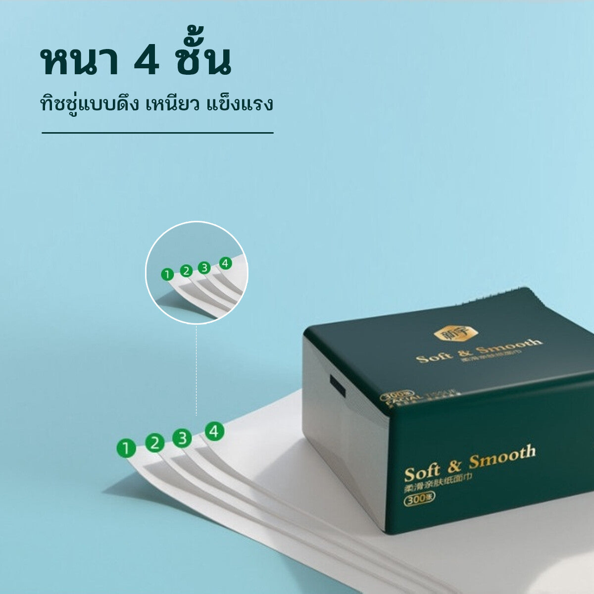 ເຈ້ຍເຊັດໂຕ (ໜາ 4 ຊັ້ນ), ຊຸດນ້ອຍ, ເຈ້ຍອະນາໄມ, ເຈ້ຍເຊັດໜ້າ, ແຂງແຮງ ແລະ ຈີກຍາກ, ຂາຍຍ່ອຍ/ຂາຍສົ່ງ E379