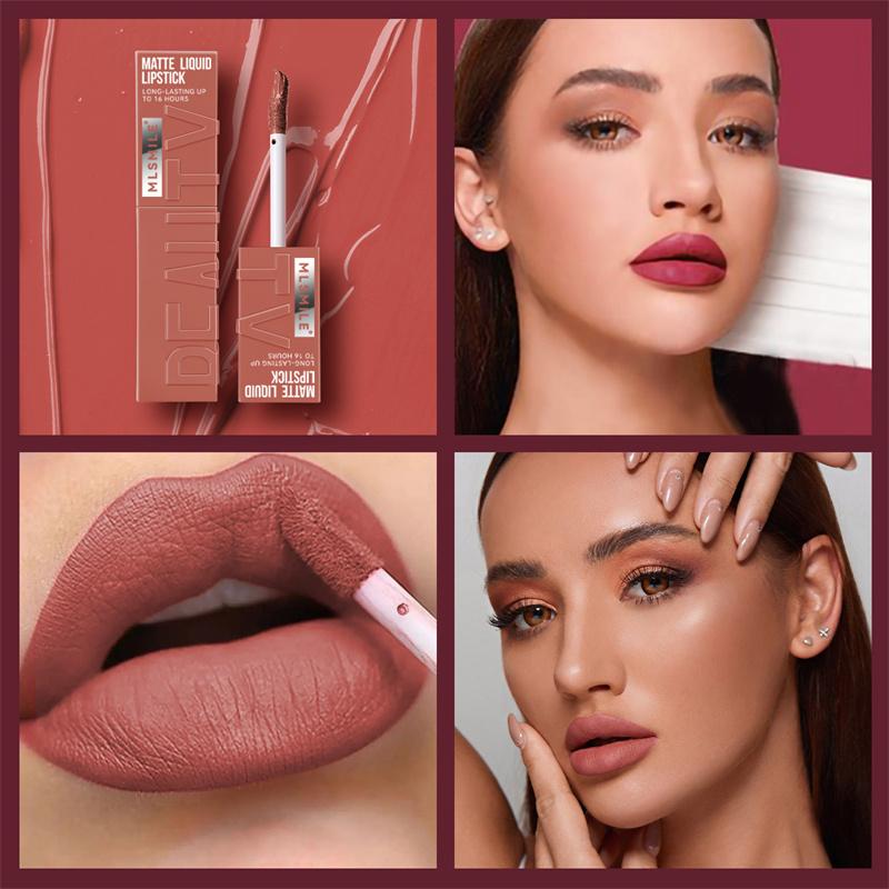 ຄູປ໋ອງ 100฿ Superstay Matte Liquid Lipstick Maybelline Non-Stick Cup Velvet Lip Gloss ລິບກລອສ ລິບກລອສ ບໍ່ຈາງ ເຄື່ອງສຳອາງ