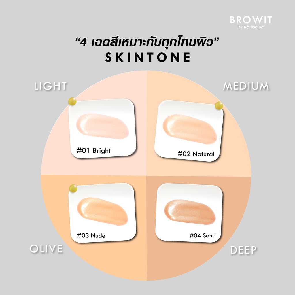 ເບສເຄື່ອງສຳອາງ Browit Healthy Glass Skin Face & Body Base - Browit by Nongchat