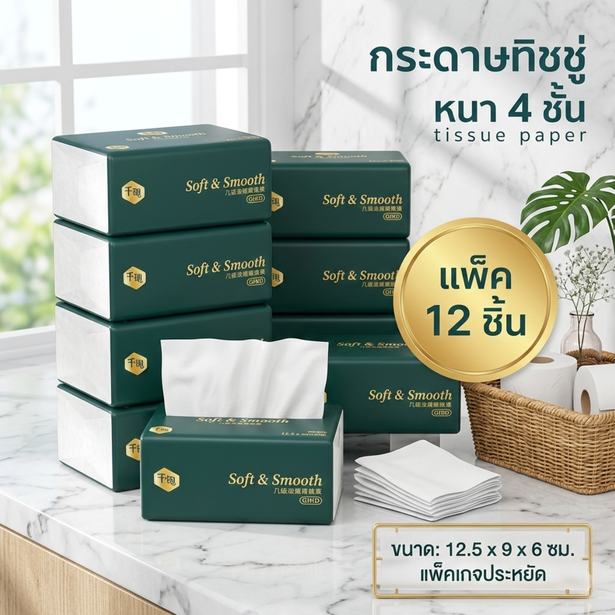 ເຈ້ຍເຊັດໂຕ (ໜາ 4 ຊັ້ນ), ຊຸດນ້ອຍ, ເຈ້ຍອະນາໄມ, ເຈ້ຍເຊັດໜ້າ, ແຂງແຮງ ແລະ ຈີກຍາກ, ຂາຍຍ່ອຍ/ຂາຍສົ່ງ E379