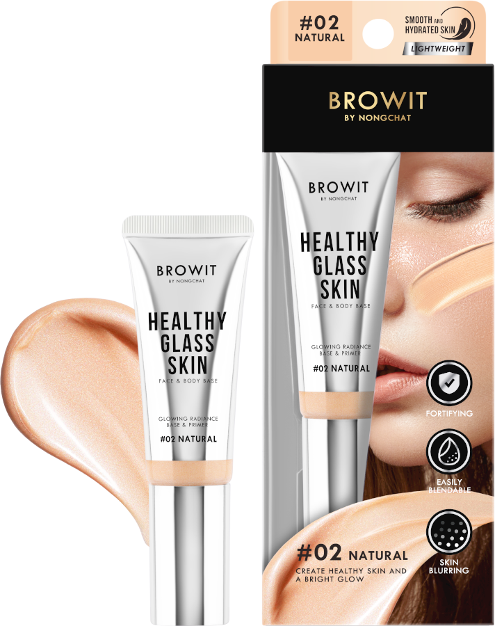 ເບສເຄື່ອງສຳອາງ Browit Healthy Glass Skin Face & Body Base - Browit by Nongchat